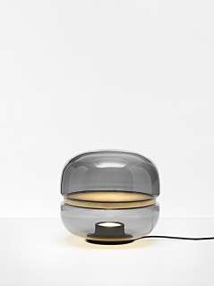 Brokis - Macaron Tischleuchte - L - Graues, Klares Glas - indoor