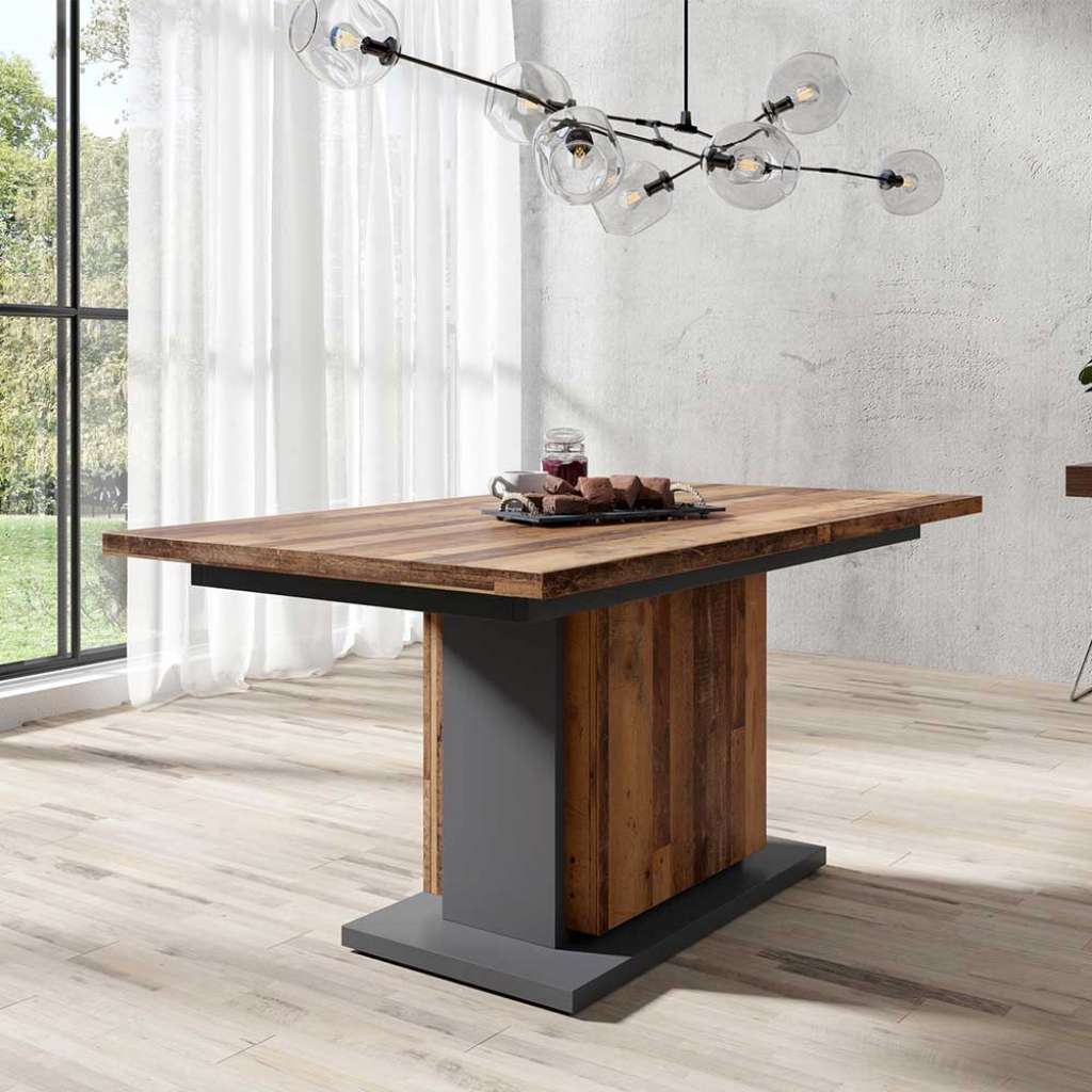 Küchen Tisch Altholz Optik in modernem Design 75 cm hoch