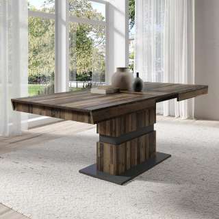 Tisch Esszimmer ausziehbar im Industry und Loft Stil Holz Antik Optik