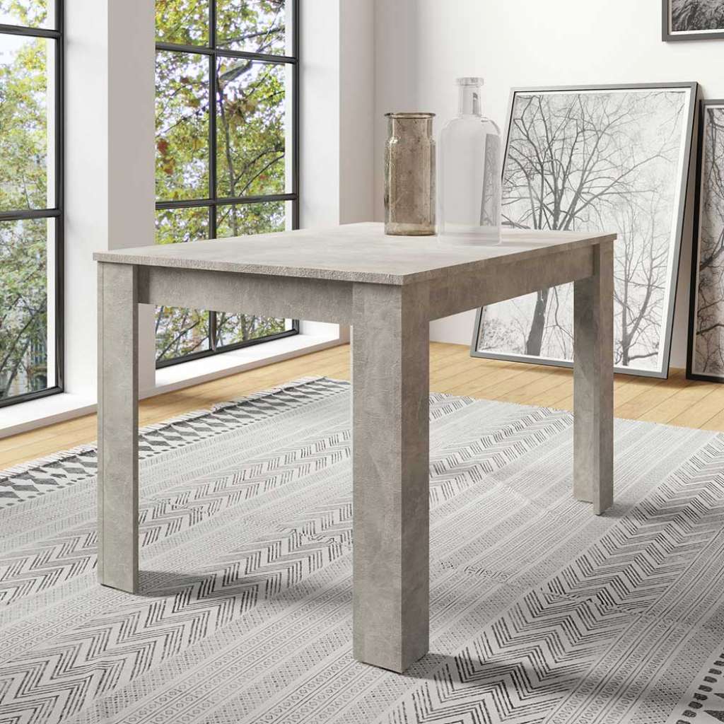 Industrial Küchen Tisch in Beton Optik Grau melaminbeschichtet