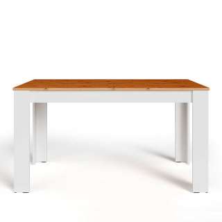 Tisch Esszimmer zweifarbig in Weiß Wildeichefarben