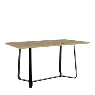 Esszimmer Tisch rechteckig in modernem Design Wildeichefarben & Schwarz