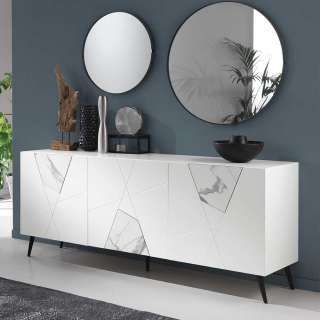 XL Sideboard weiß in modernem Design 180 cm breit - 80 cm hoch