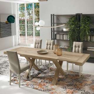 Hochwertiger Esstisch mit zwei Einlegeplatten bis 260 cm breit