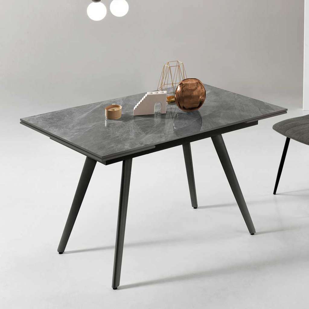 Hochwertiger Ausziehtisch in modernem Design Sinterstein und Metall