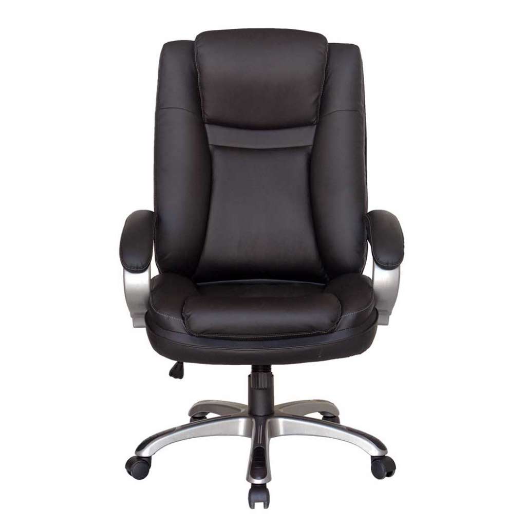 Bürosessel in Schwarz Kunstleder Lendenwirbelstütze