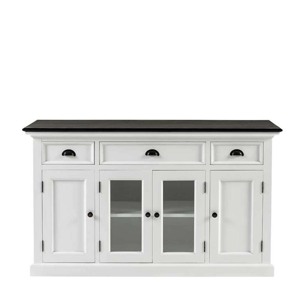 Esszimmersideboard Landhaus Style in Weiß und Schwarz 145 cm breit