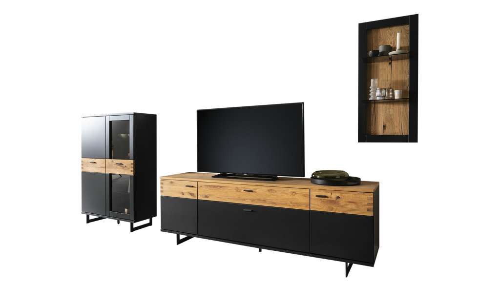 Wohnkombination  Malina ¦ grau ¦ Maße (cm): B: 285 H: 191 T: 50 Wohnwände - Höffner