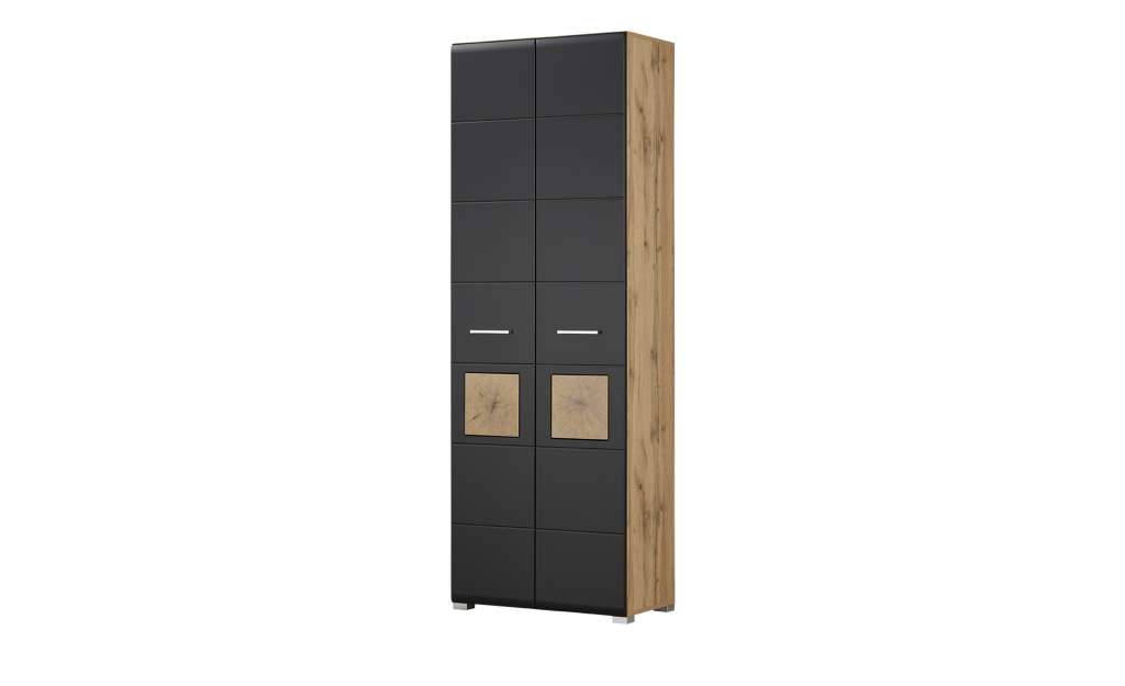 Garderobenschrank  Cortina ¦ schwarz ¦ Maße (cm): B: 70 H: 203 T: 40 Schränke > Dielenschränke - Höffner