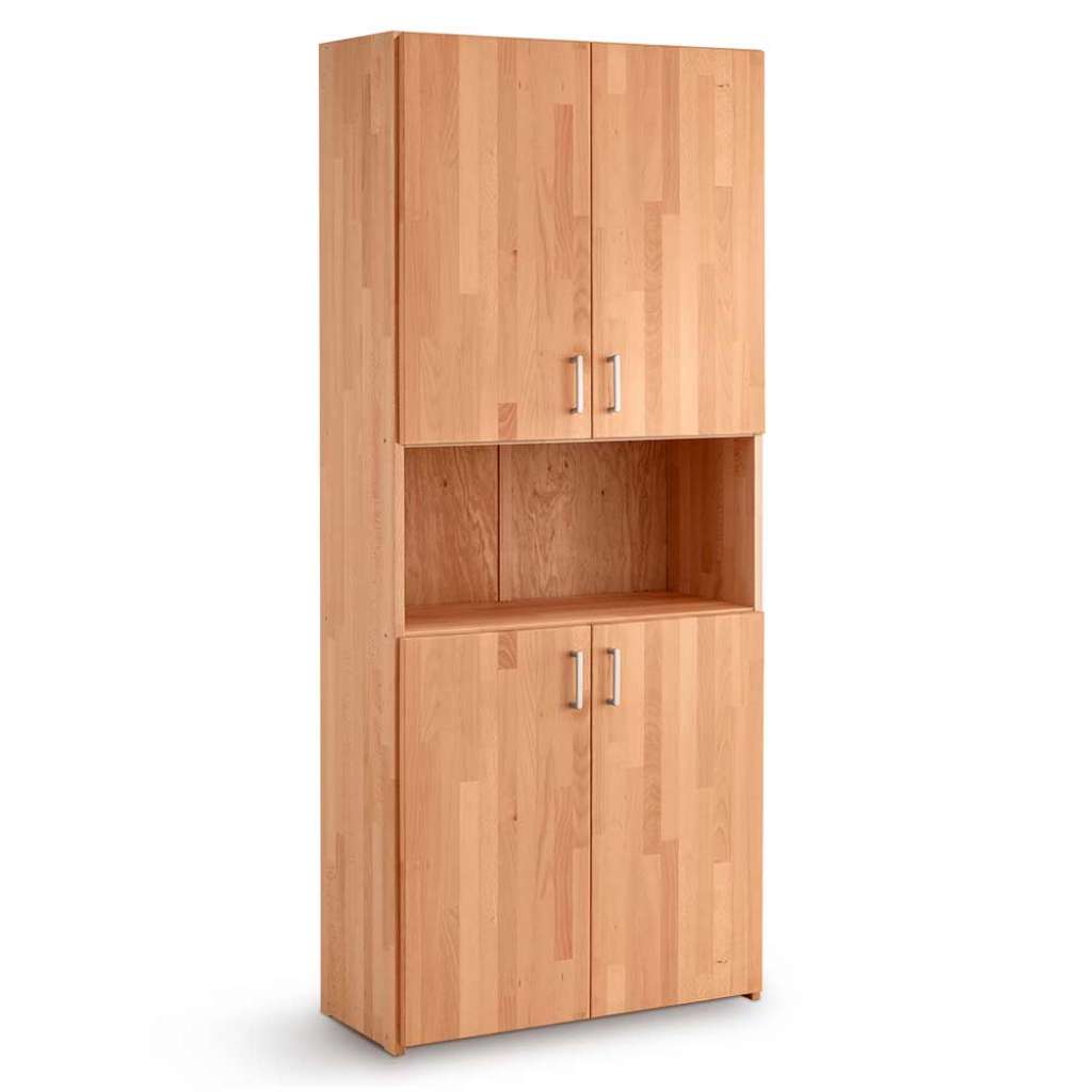 Büroschrank Buche geölt 4 türig 186 cm hoch 80cm breit