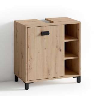 Unterbeckenschrank in Wildeichefarben und Schwarz modernem Design