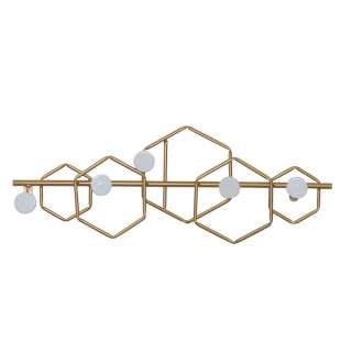 Wandgarderobe Metall Goldfarben in modernem Design 55 cm breit