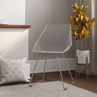 Metall Stuhl Grau in modernem Design 46 cm Sitzhöhe