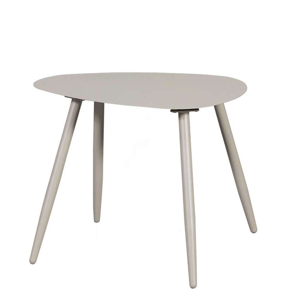 Balkon Beistelltisch aus pulverbeschichtetem Metall Hellgrau