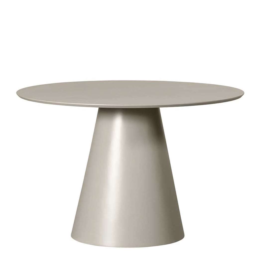 Skandi Esstisch Beige mit runder Tischplatte 120 cm breit