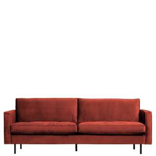 Wohnzimmer Couch in Kastanienbraun Samt 230 cm breit