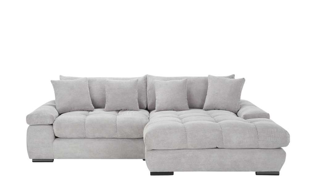 bobb Ecksofa mit trendigem Cordbezug Hella ¦ grau ¦ Maße (cm): B: 303 H: 96 T: 203 Polstermöbel > Sofas > Big-Sofas - Höffner