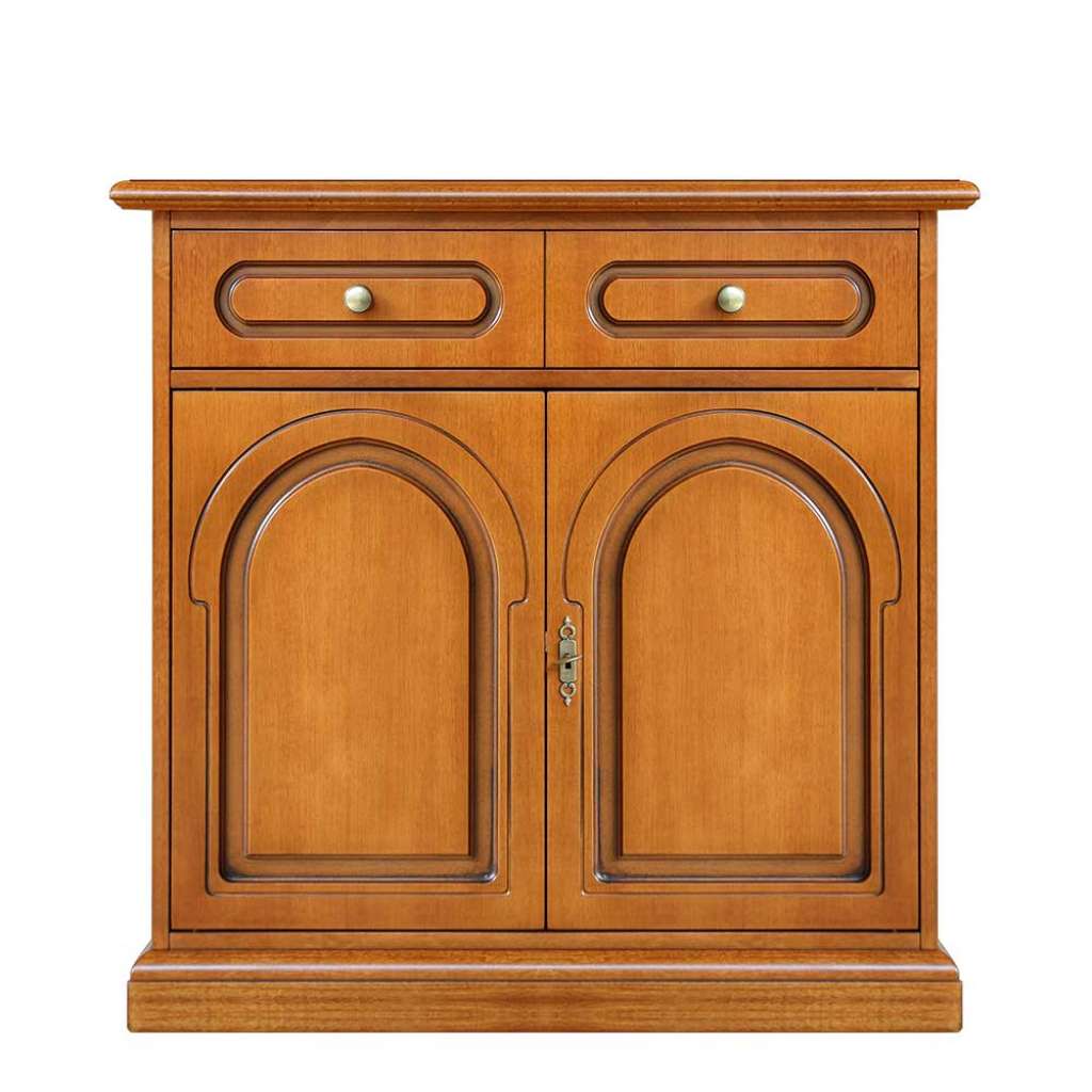 Kommode mit Schubladen 2 türig Nussbaumfarben furniert