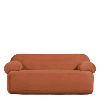 Rostfarbenes Design Sofa aus Webplüsch 183 cm breit