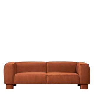 Dreier Sofa modern Apricot aus Samt 240 cm breit - 97 cm tief