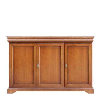 Nussbaum Sideboard teilmassiv 136 cm breit Türen abschließbar