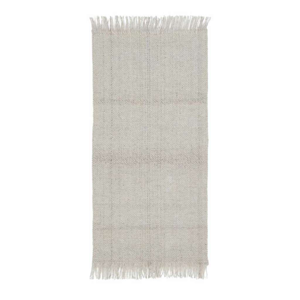 Weißer Woll Teppich im modernen Landhausstil 140x70 cm