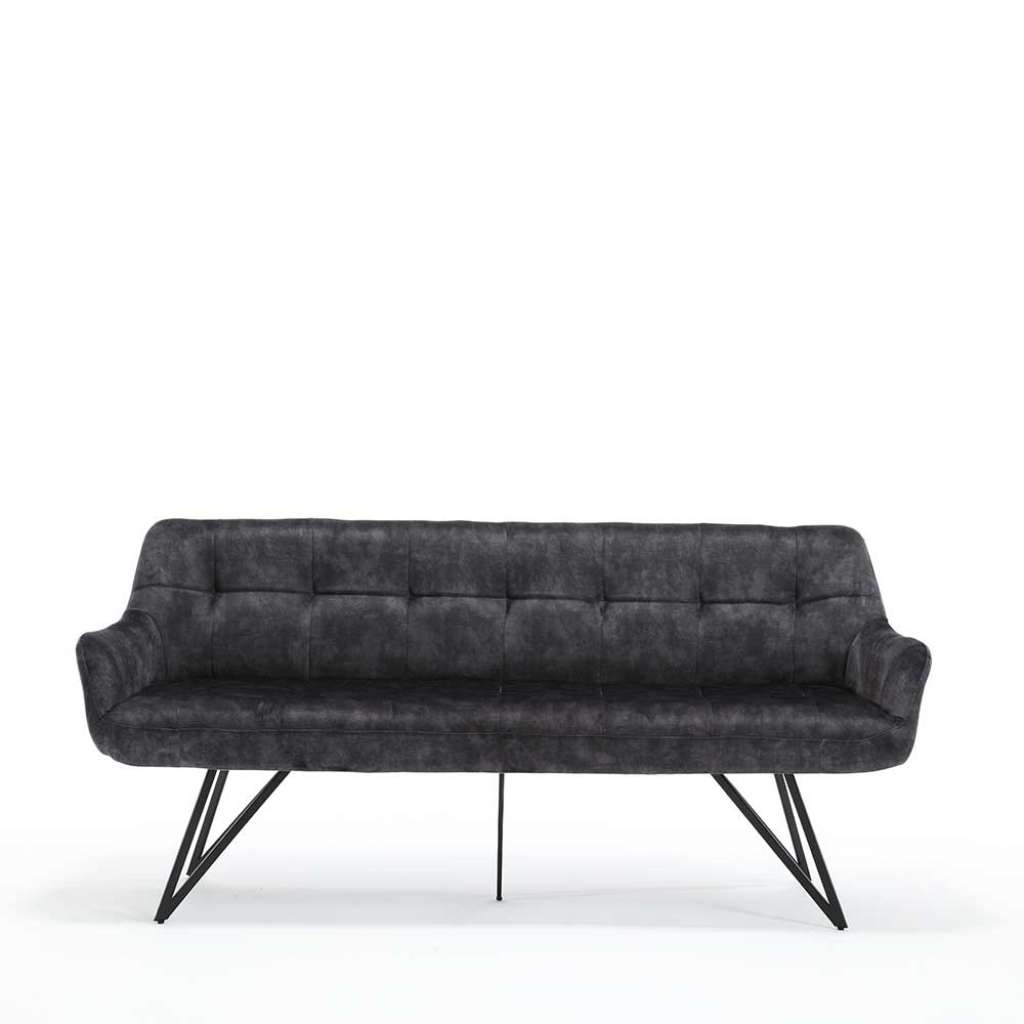 Esszimmersitzbank Velours modern in Anthrazit 180 cm breit