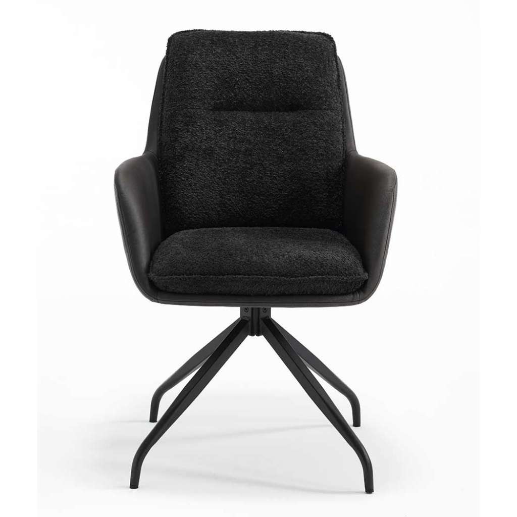 Armlehner Anthrazit mit hoher Rückenlehne Spidergestell (2er Set)