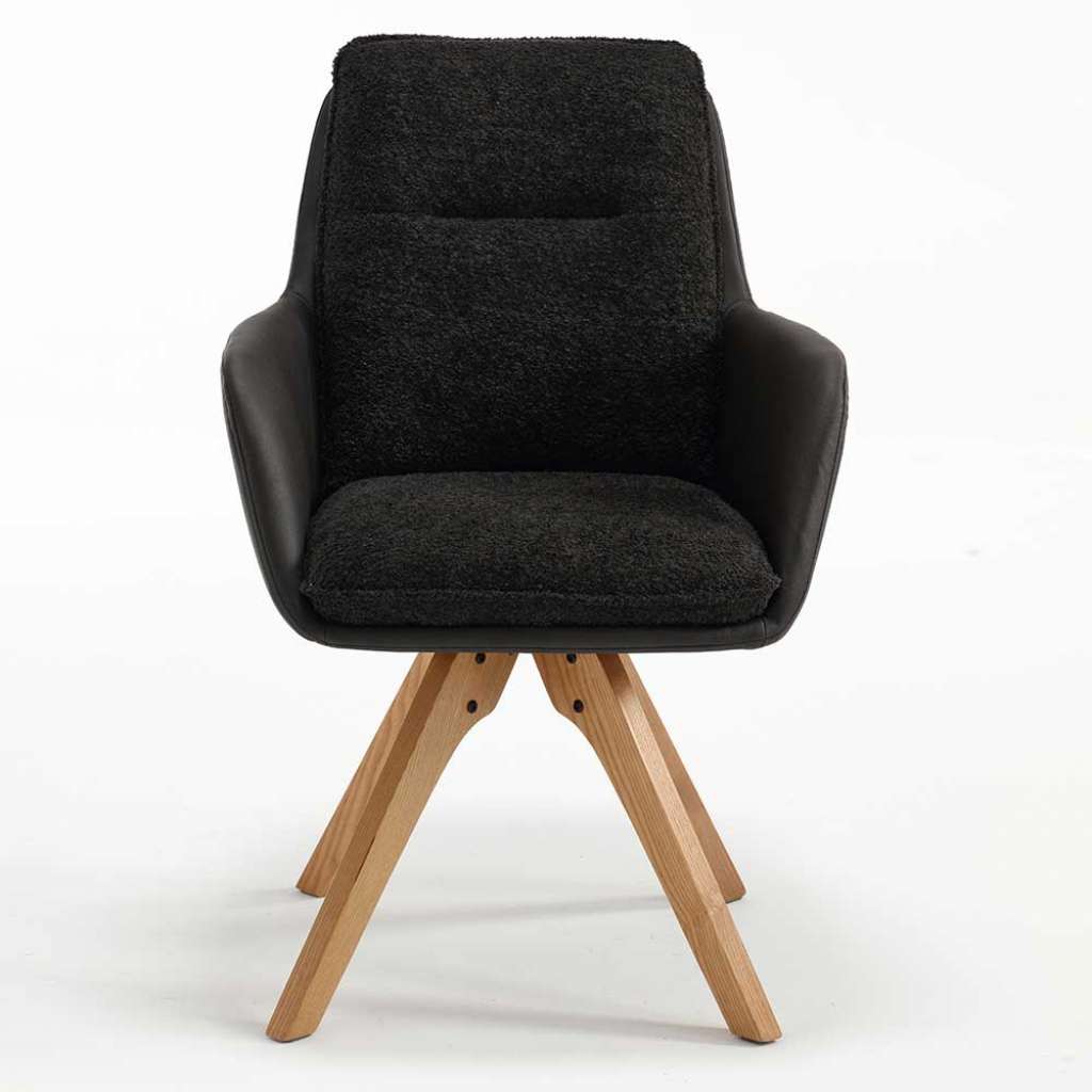 Speisezimmer Armlehner in Anthrazit Eichefarben (2er Set)