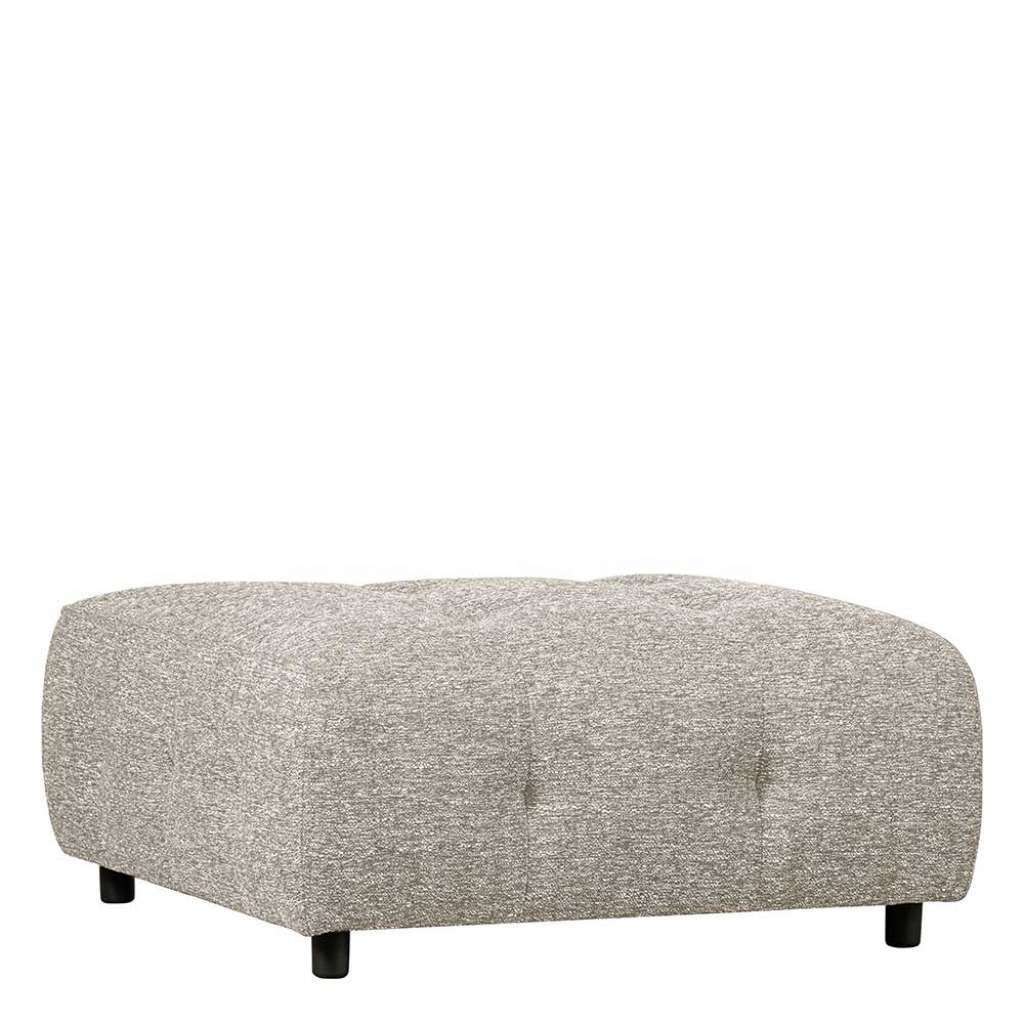 Wohnzimmer Hocker hellgrau aus Strukturstoff quadratischer Form