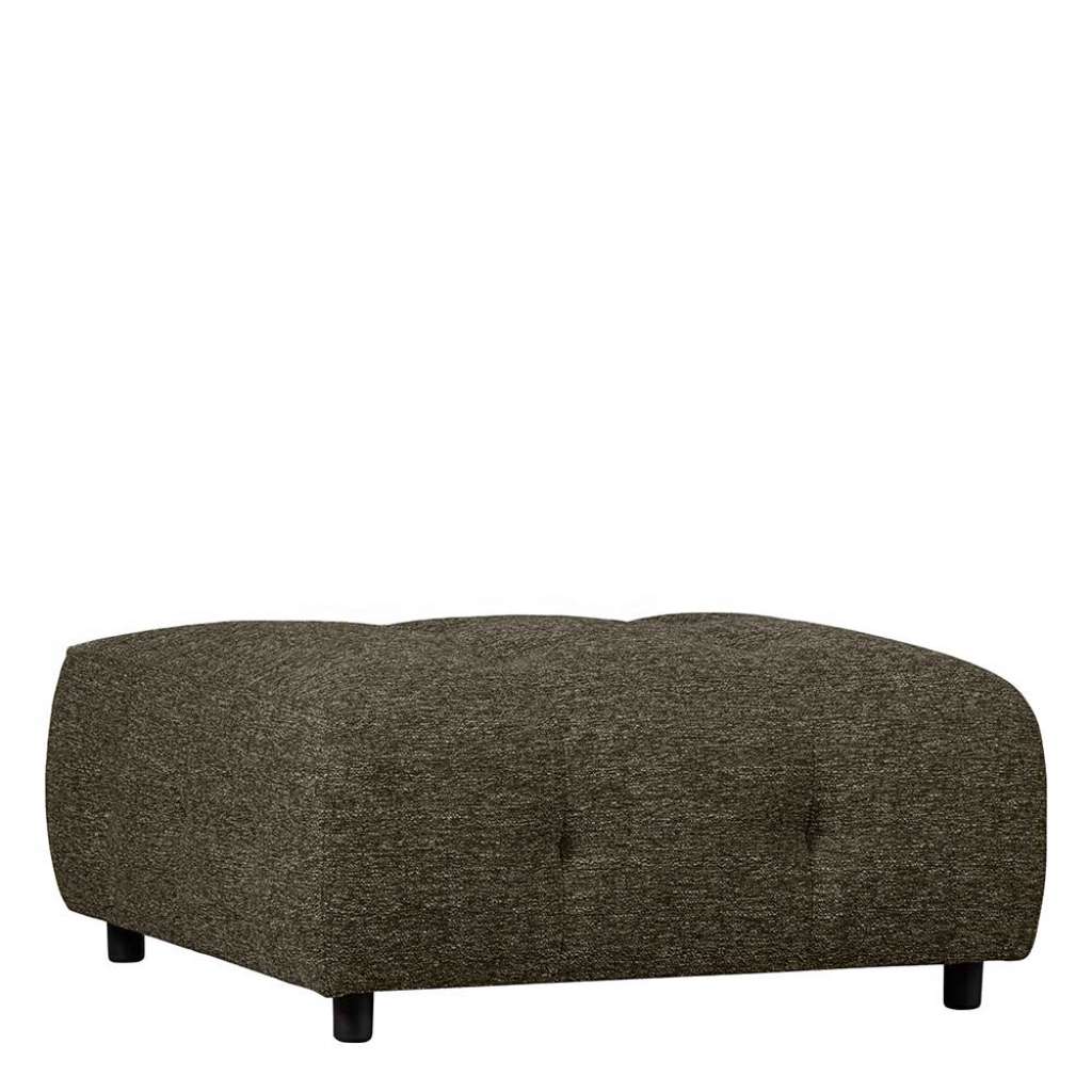 Hocker für Wohnzimmer modern aus Strukturstoff Graugrün meliert