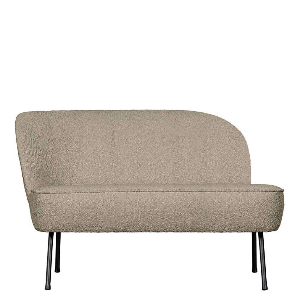 Retrostil Esszimmercouch aus Boucle Stoff Vierfußgestell aus Metall