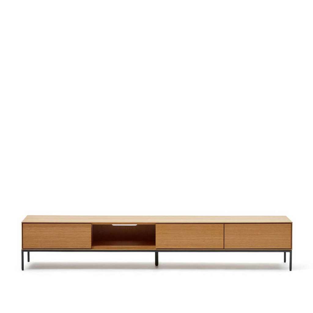 Flachstrecke Wohnzimmer modern in Eichefarben Push to open Funktion