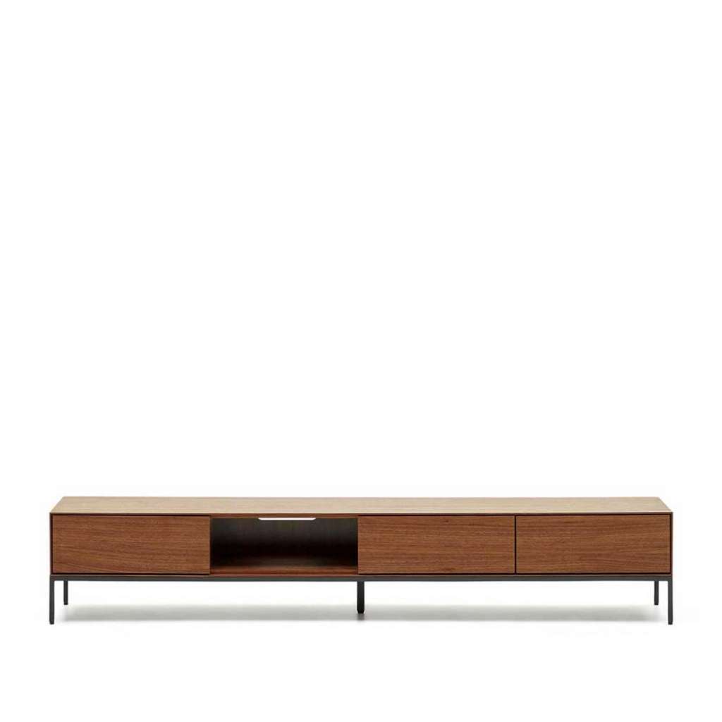 TV Unterschrank Nussbaum mit Push to open Funktion 195 cm breit