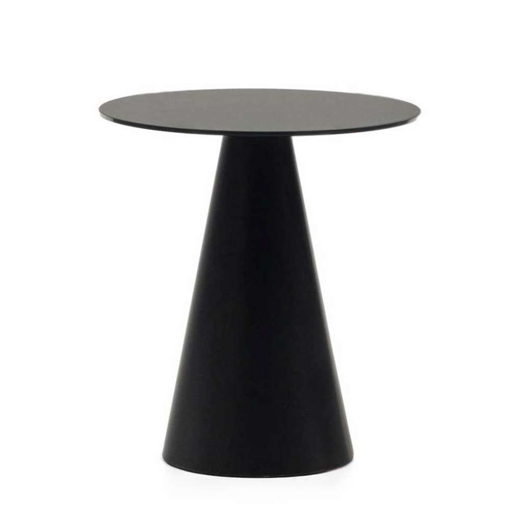 Beistelltisch Sofa schwarz rund in modernem Design 55 cm hoch