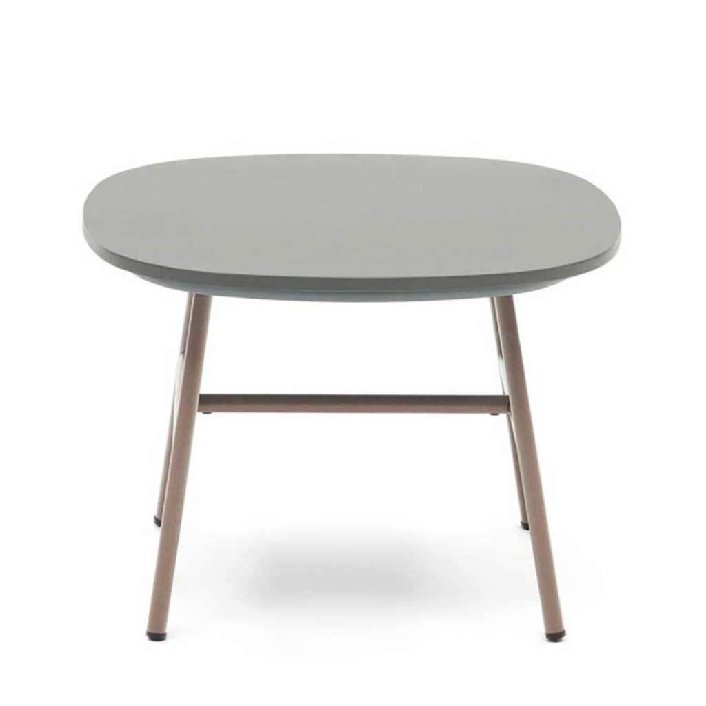 Outdoor Couchtisch aus Faserzement und Stahl 60 cm breit