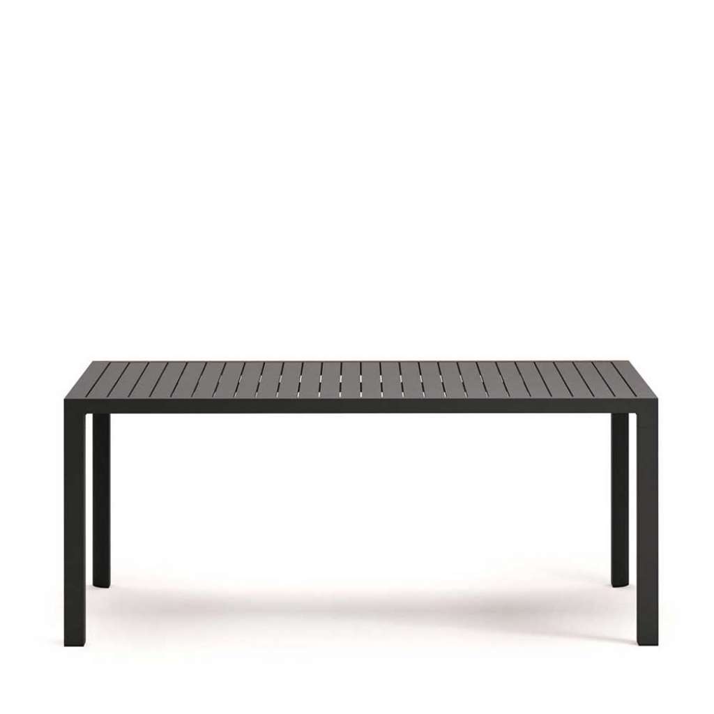 Aluminium Gartentisch dunkelgrau in modernem Design 180 cm breit