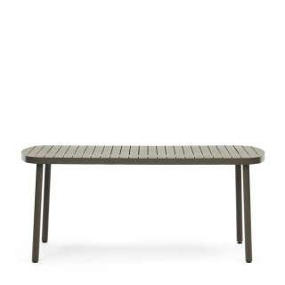Gartentisch Aluminium in Graugrün ovaler Tischplatte