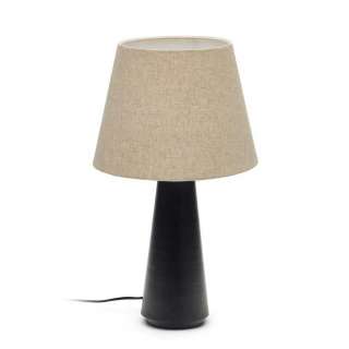 Hohe Tischlampe in Beige und Schwarz Skandi Design