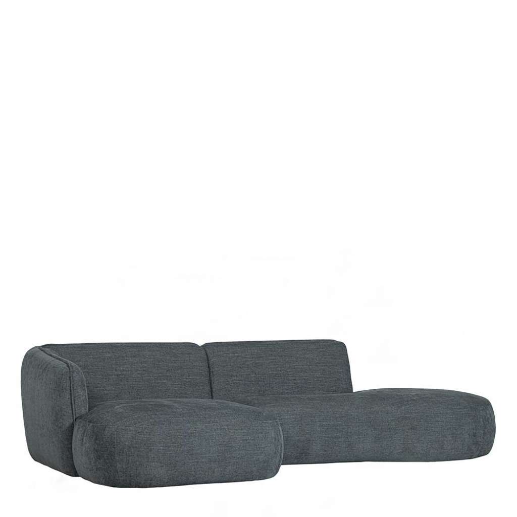 Sofa L Form Petrol modern aus Webstoff drei Sitzplätzen