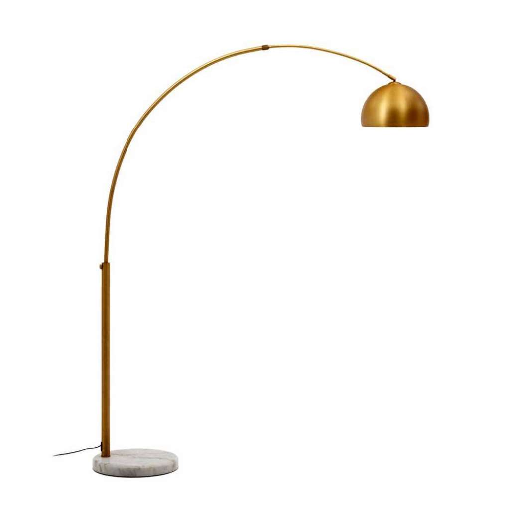 Bogenlampe Messing 185 cm hoch - 170 cm tief Marmorplatte Fuß