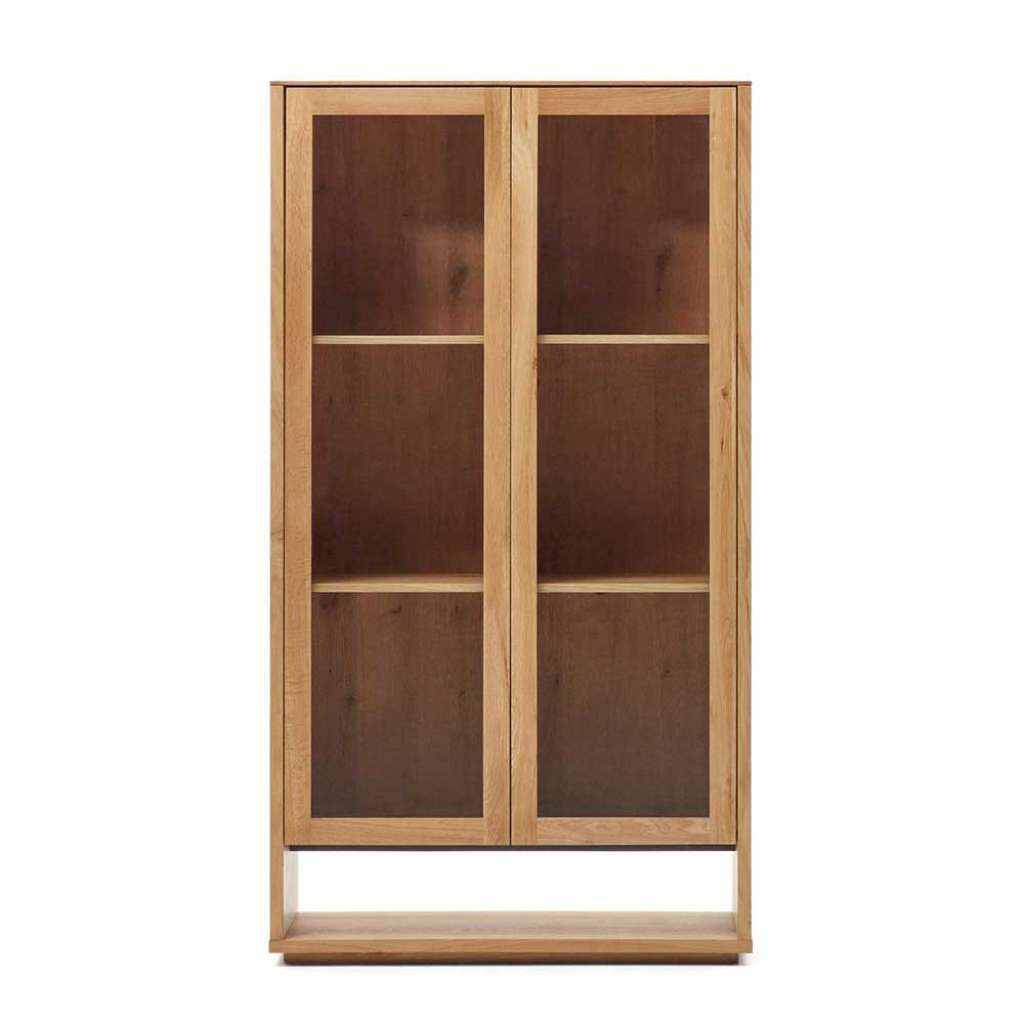 Esszimmervitrinenschrank in Eiche Furnier Skandi Design