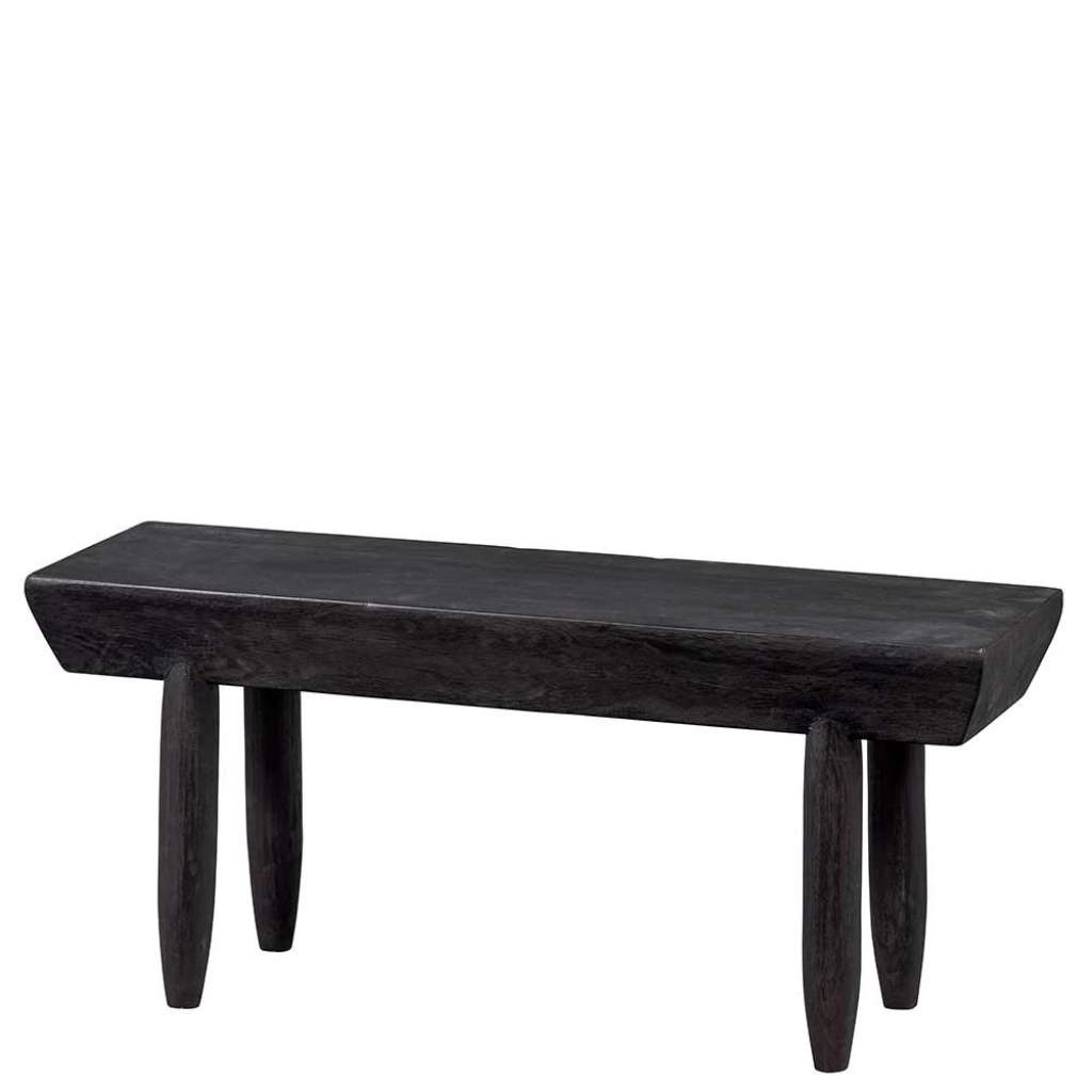 Stall Bank Landhaus rustikal in Schwarz Paulownia Massivholz