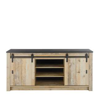 Küchenschrank mit Scheunentor im Landhausstil 93 cm hoch