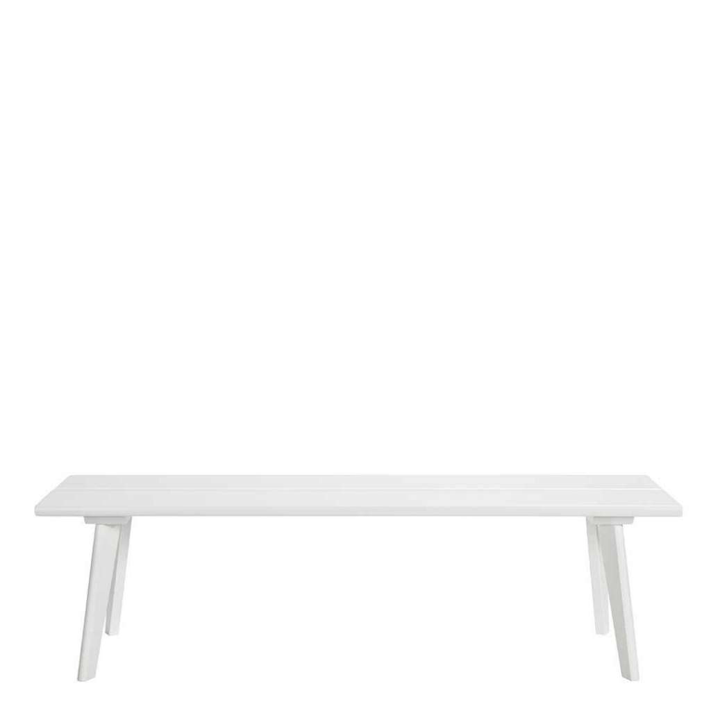 Weiße Holzbank Bettbank aus Buche Massivholz Skandi Design