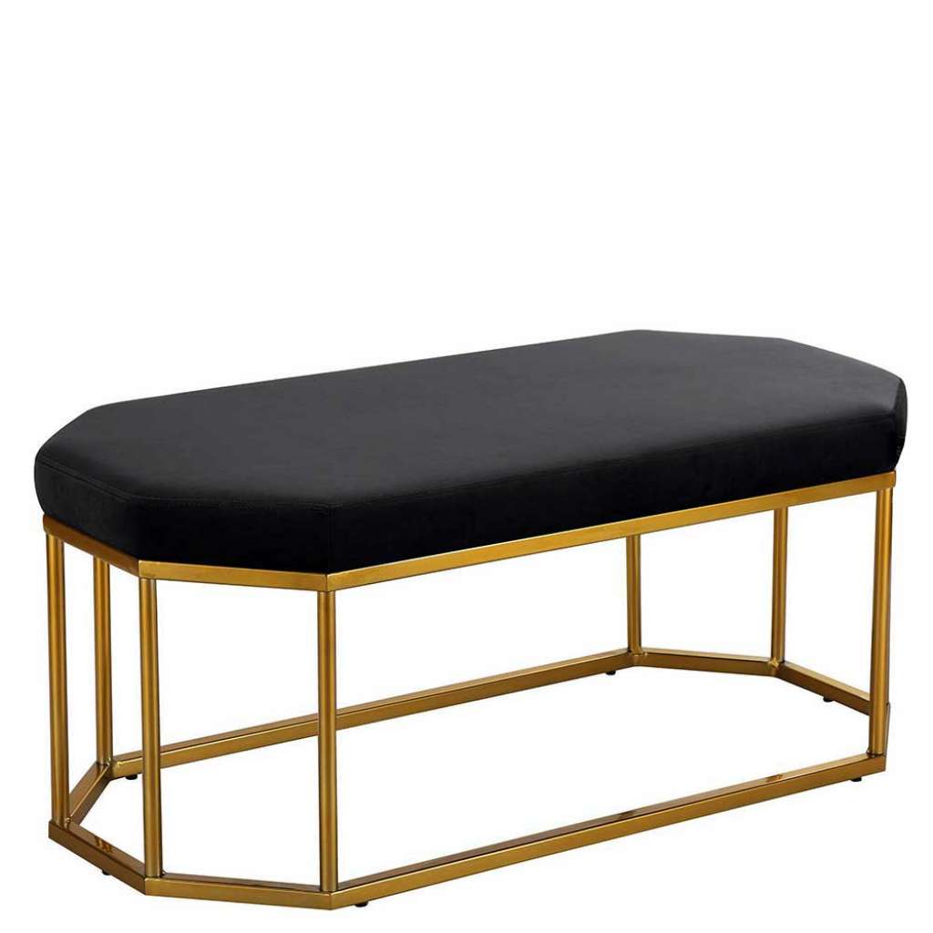 Bettbank mit Metallgestell in Schwarz und Goldfarben 92 cm breit