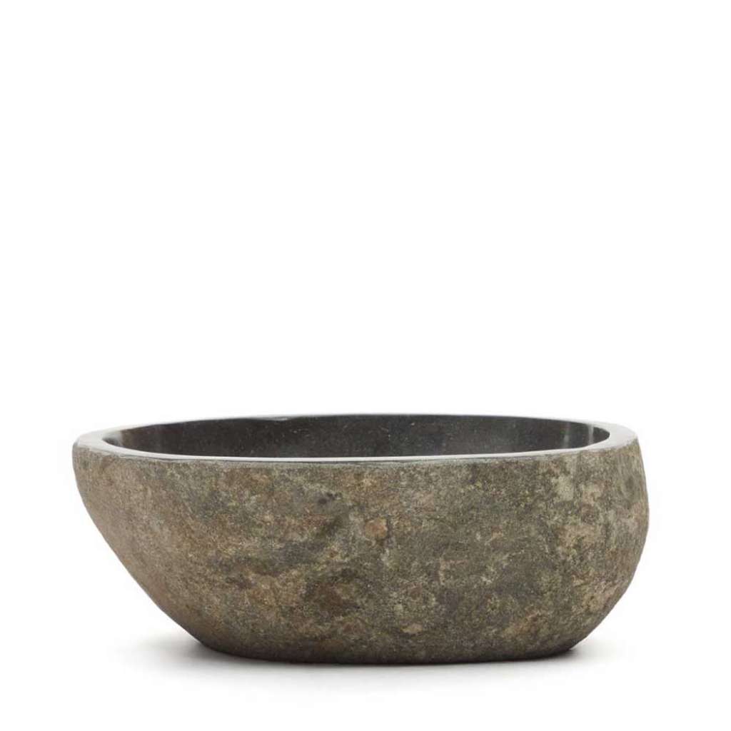 Stein Waschbecken grau im Landhaus Stil 40x15x40 cm mit Abflussloch