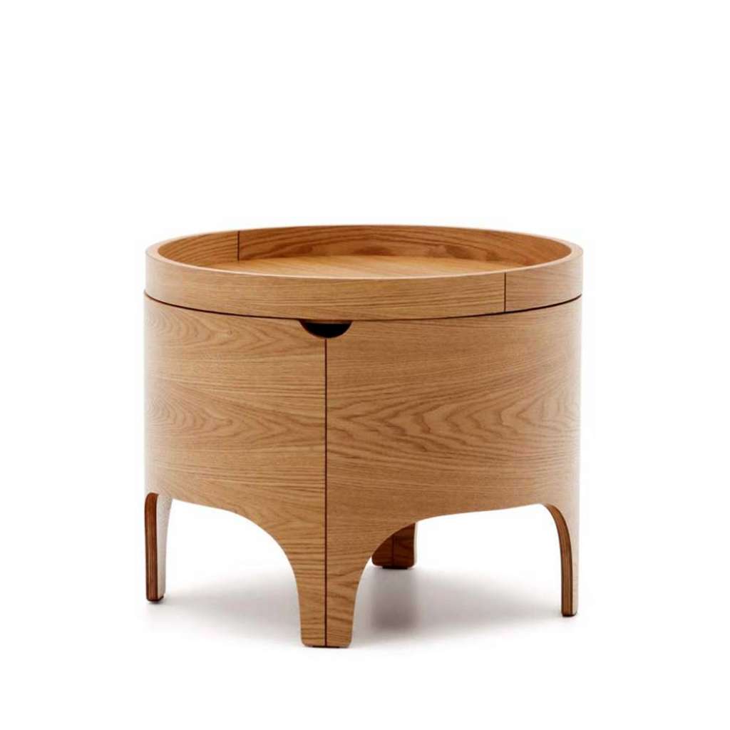 Tablett Beistelltisch mit Esche Furnier Skandi Design