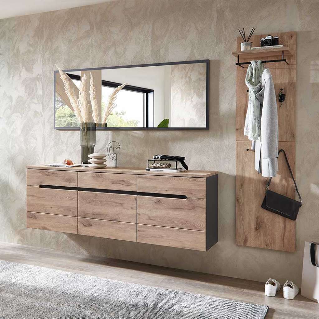 Modernes Garderobenprogramm für die Wandmontage 38 cm tief (dreiteilig)