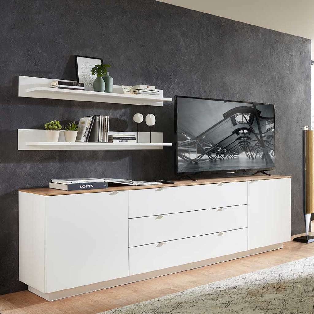 Weißes XL Sideboard 240 cm breit - 77 cm hoch modernem Design
